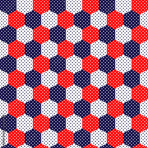 Blue red and white dotted h...