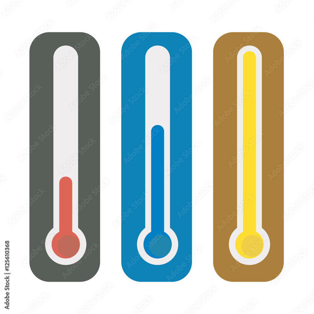 Isolated thermometers in different colors