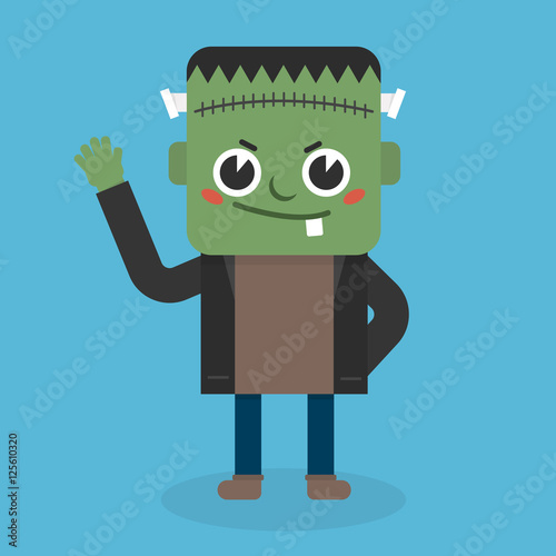 Cute Zombie icon flat design