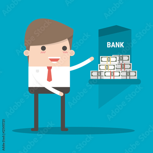 Credit. A bank gives out a loan in dollars. Businessman gets a b