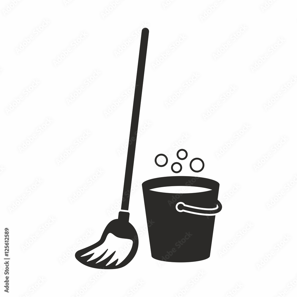 Valokuva Cleaning, mop icon