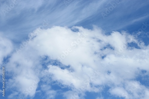 blue sky with big cloud and  raincloud 