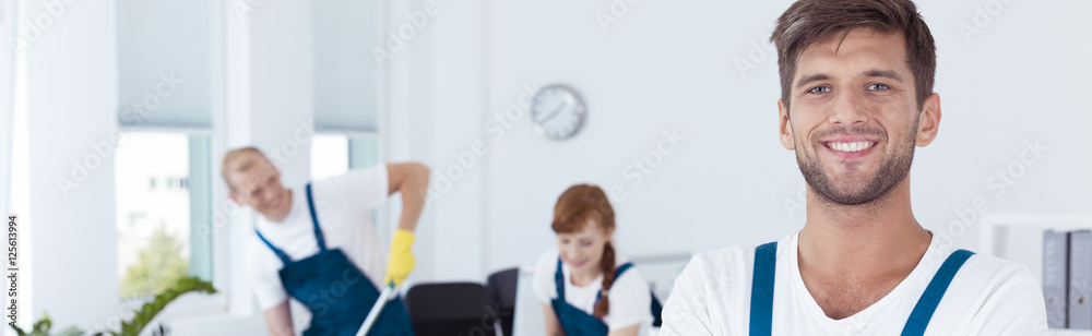 Fototapeta premium Student's job as a cleaner