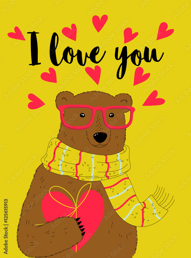 Nice bear with heart