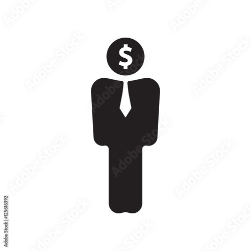 Businessman, man, person with dollar sign.