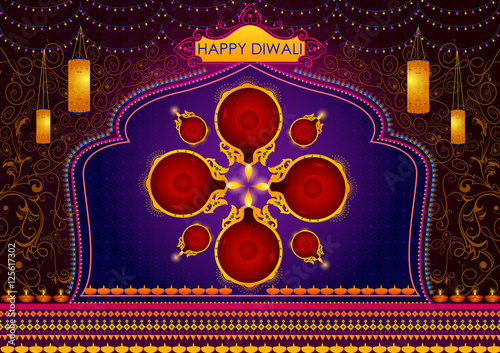 Light festival of India Happy Diwali celebration background