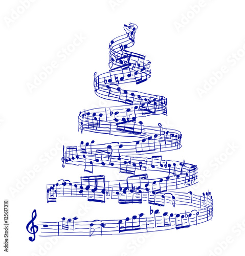 Christmas tree from music notes