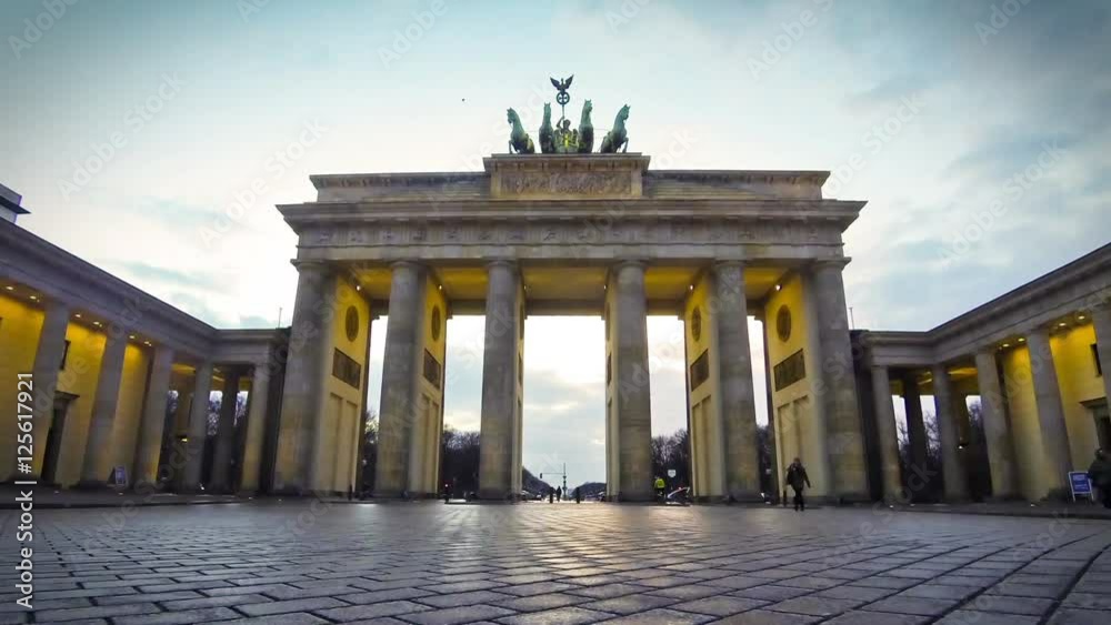 Brandenburg Gate in Berlin, Germany (Time Lapse)