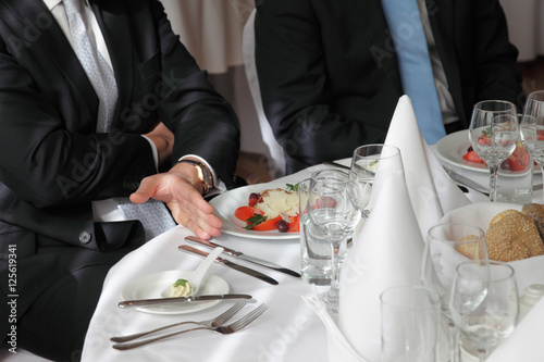 restaurant businessman meeting