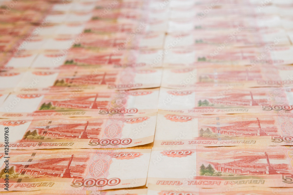Fototapeta premium Russian banknotes five thousand rubles