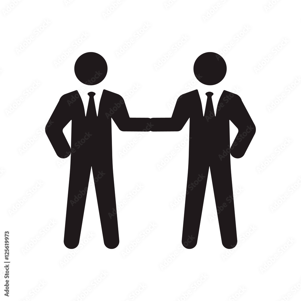 Friendly handshake of two business people after the transaction. Vector.