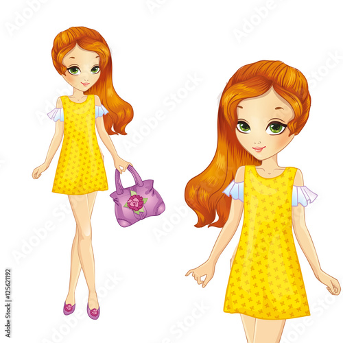 Girl In Yellow Summer Dress