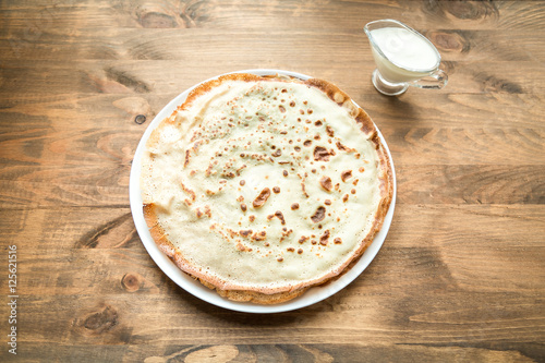 Russian pancakes with sour cream