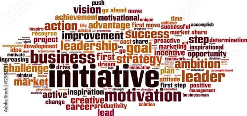 Initiative word cloud concept. Vector illustration
