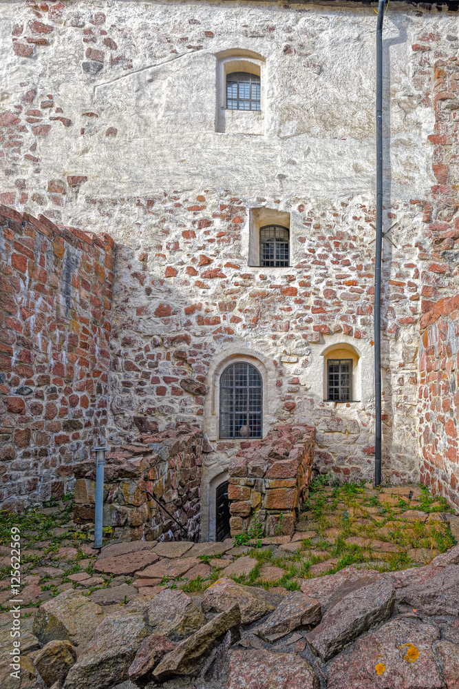 Inner yard of Kastelholm castle on Aland islands in Finland