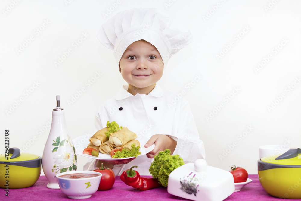 chef cooked pancakes with a stuffing chef cooked pancakes with a stuffing