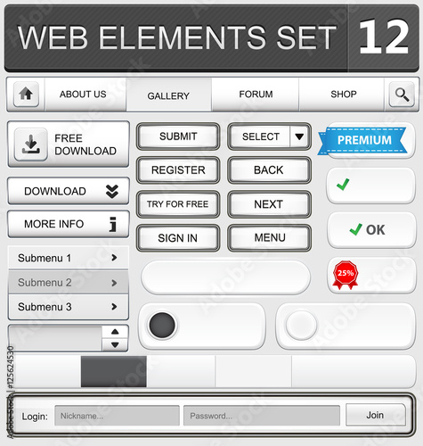 Web design elements set