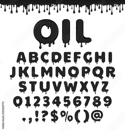 Vector oil latin alphabet