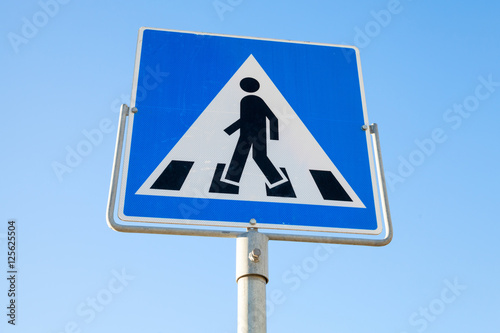 Pedestrian crossing. Square road sign
