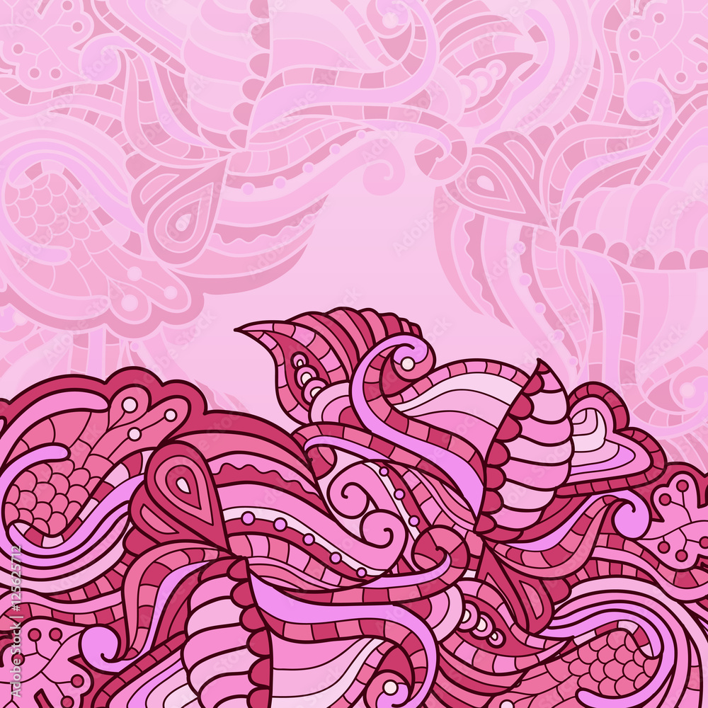 Fototapeta premium Vector texture background with abstract flowers