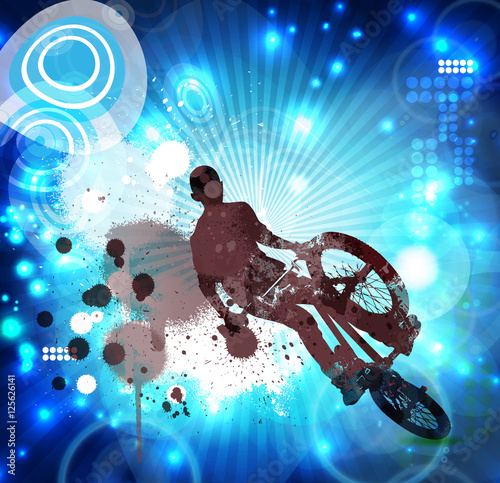 Boy jumping with bmx bike vector