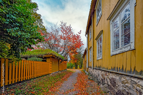 Fall colors in Loviisa old town photo
