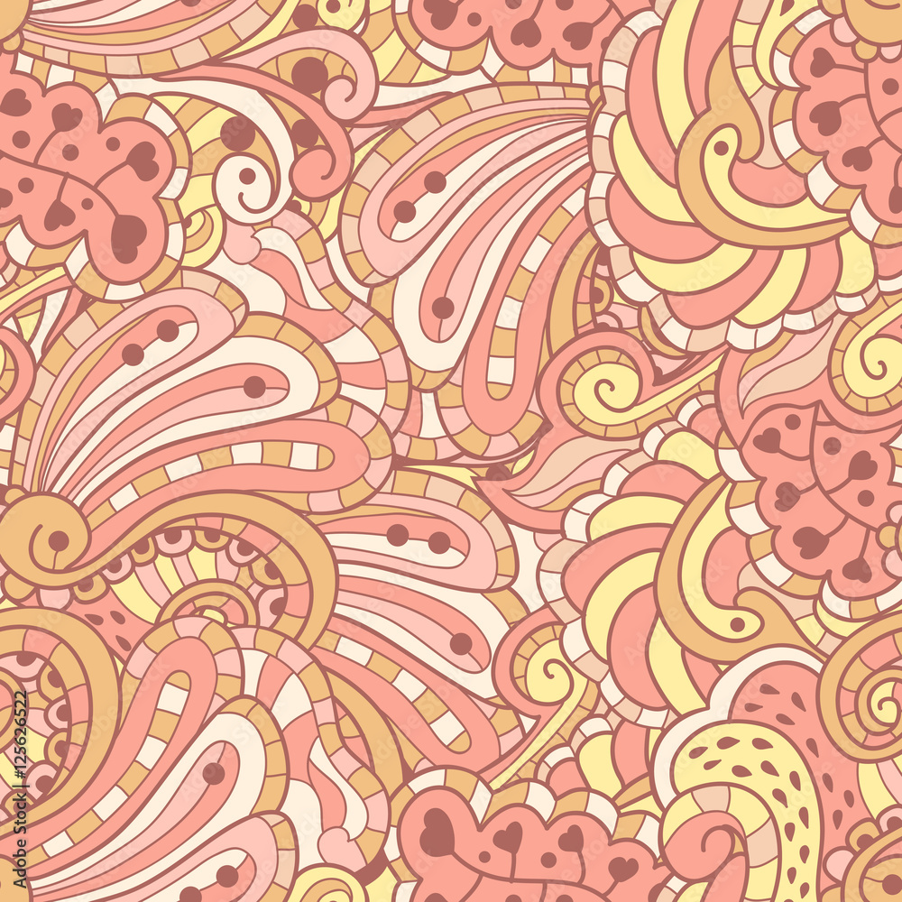 Vector seamless texture with abstract flowers