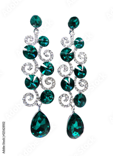 earrings with bright crystals jewelry