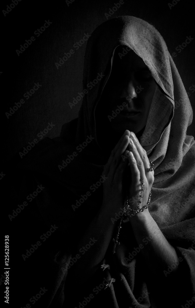 Monk with rosary Monk with rosary