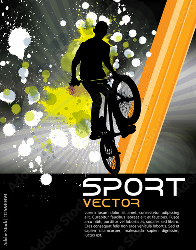 Boy jumping with bmx bike vector