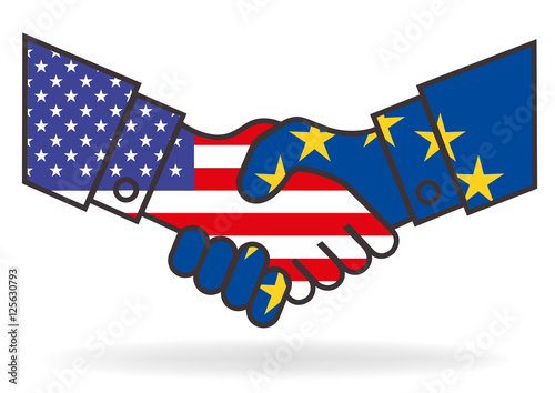 Poignée de mains - Europe USA - Accord - Libre échange