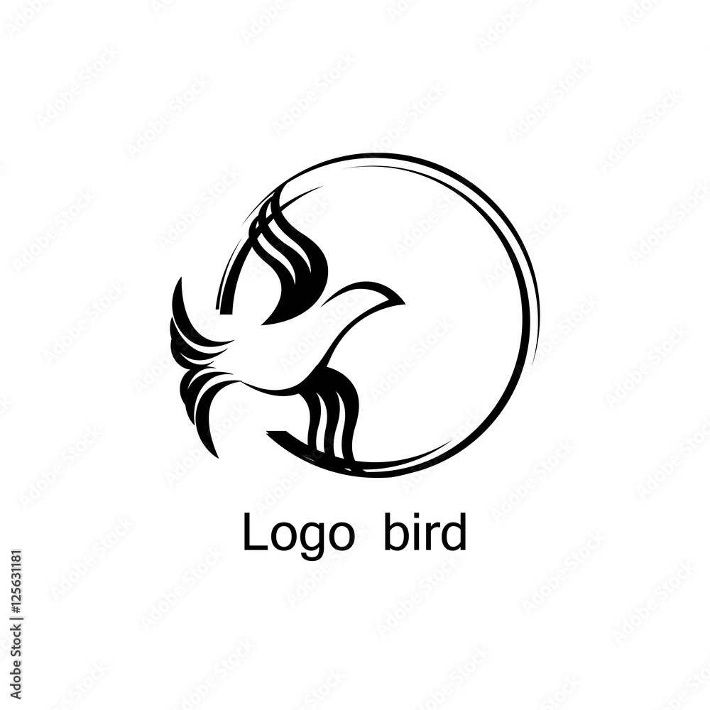Bird logo on a globe Stock Vector | Adobe Stock