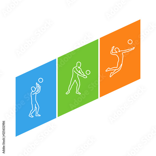 Line vector logo for volleyball.