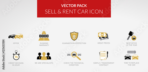 Vector icon - Rent Sell & Buy Car - vol.2