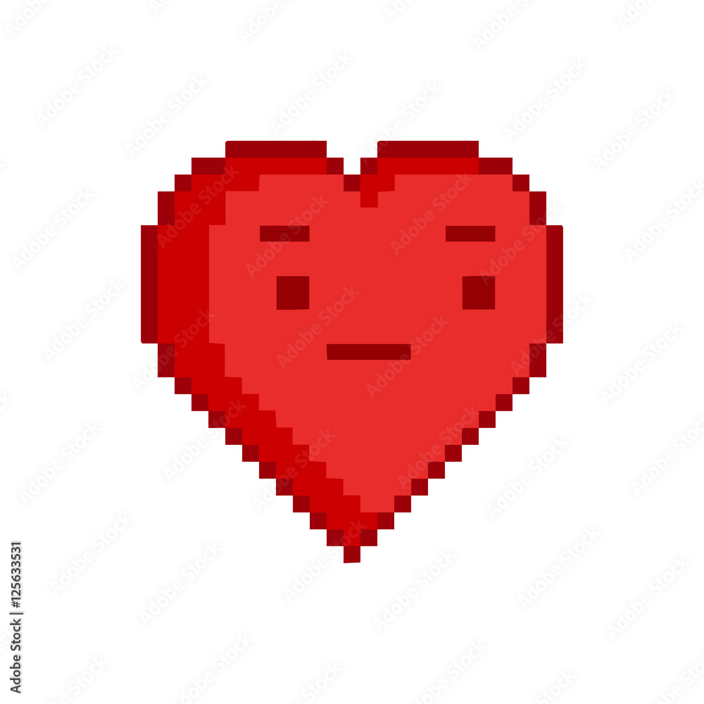 Obraz premium Vector 8-bit pixel art heart for design