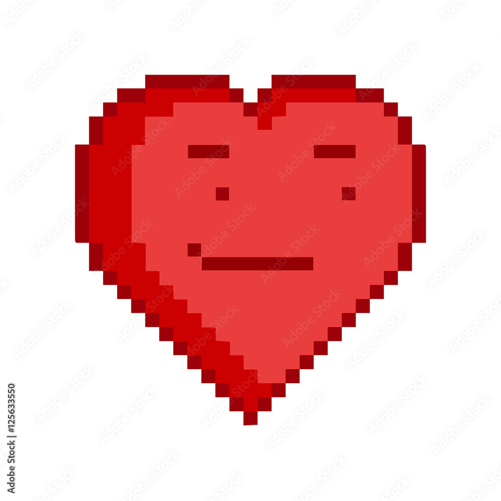Obraz premium Vector 8-bit pixel art heart for design