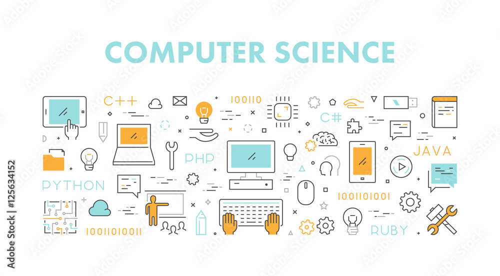 Line web concept for computer science
