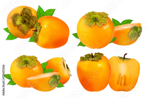 Persimmon fruit isolated on white