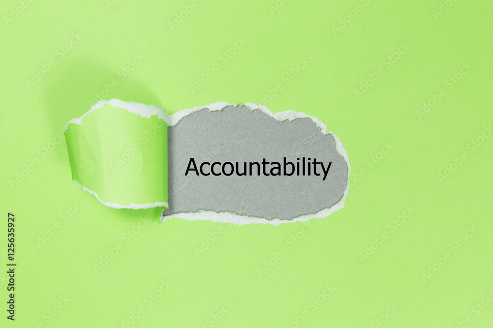 Accountability word written under torn paper. - obrazy, fototapety, plakaty 