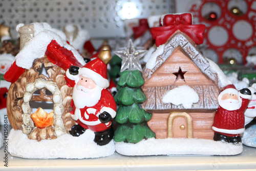 Christmas toy house Christmas fair Santa Claus, Christmas tree,