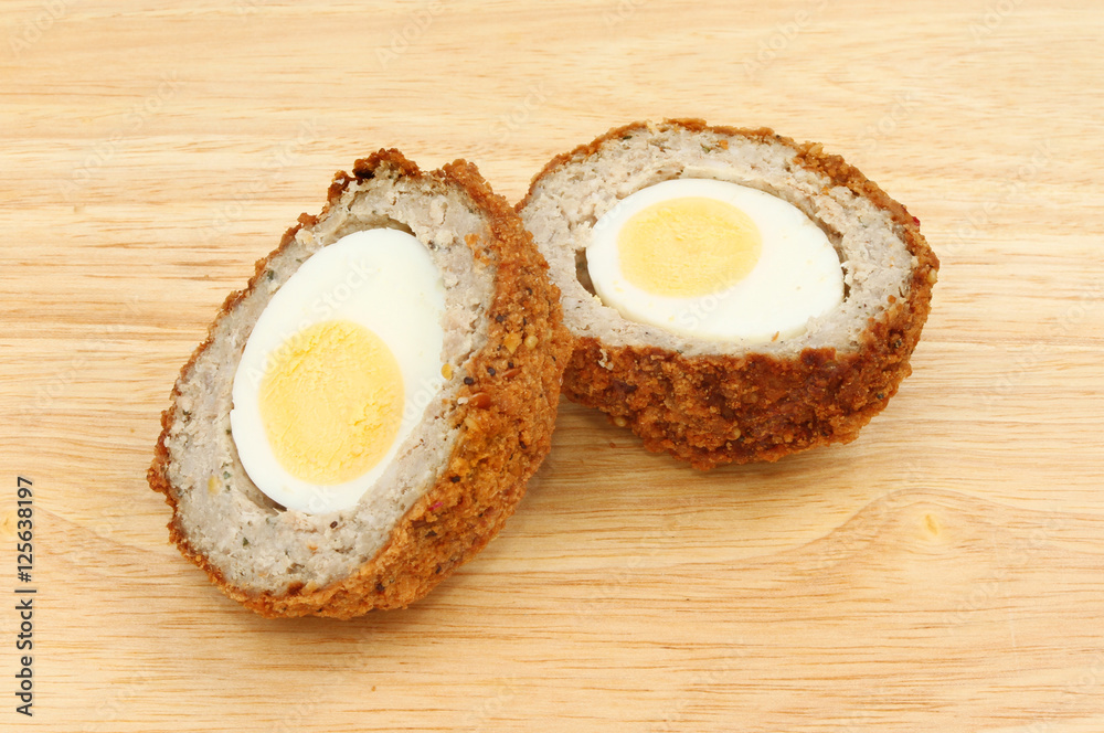 Scotch egg halves