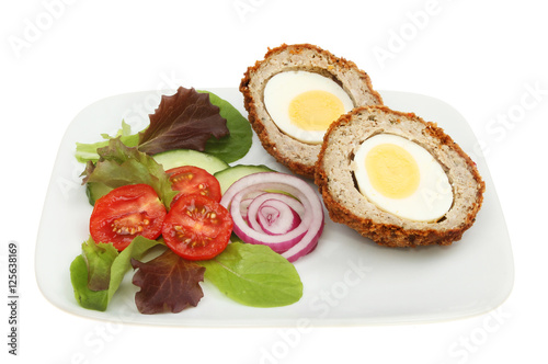 Scotch egg and salad