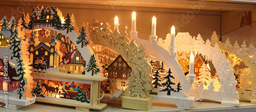Christmas toy house Christmas fair Santa Claus, Christmas tree,