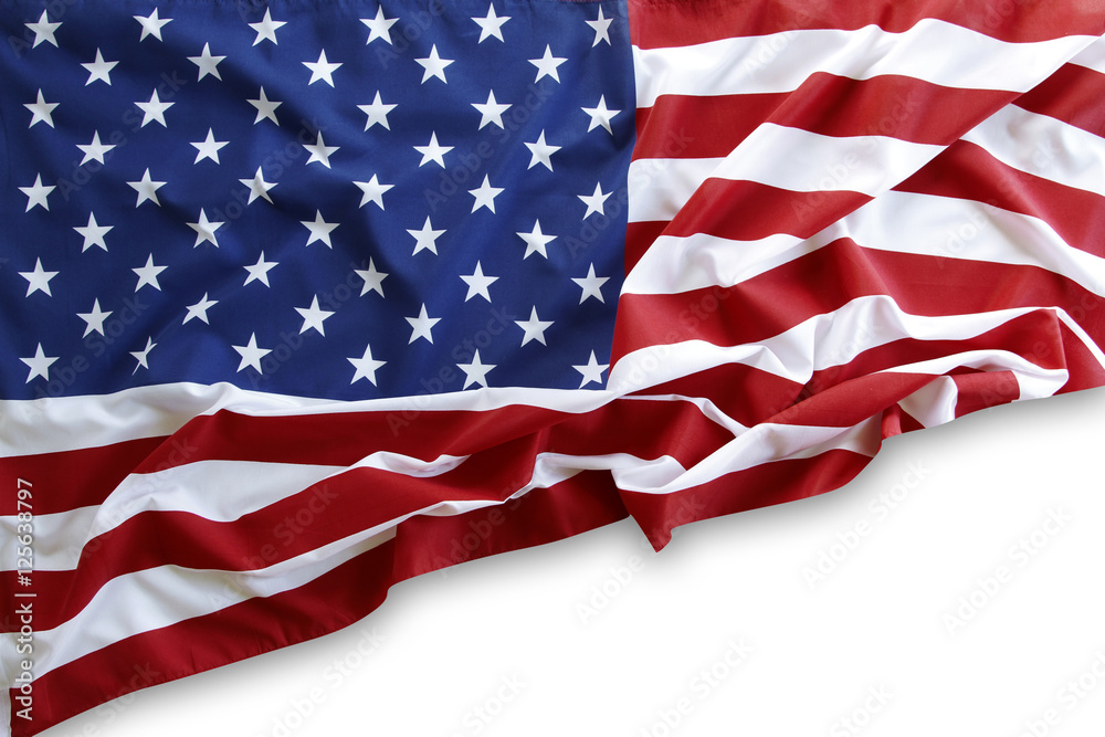 Fototapeta premium America flag on white