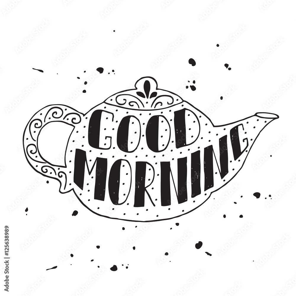 Good morning modern lettering poster Stock Vector | Adobe Stock