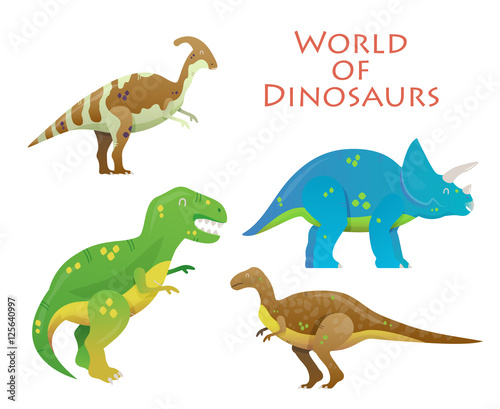 Cartoon dinosaur or reptile animal, dino