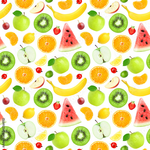 Fototapeta Naklejka Na Ścianę i Meble -  Fruits seamless pattern