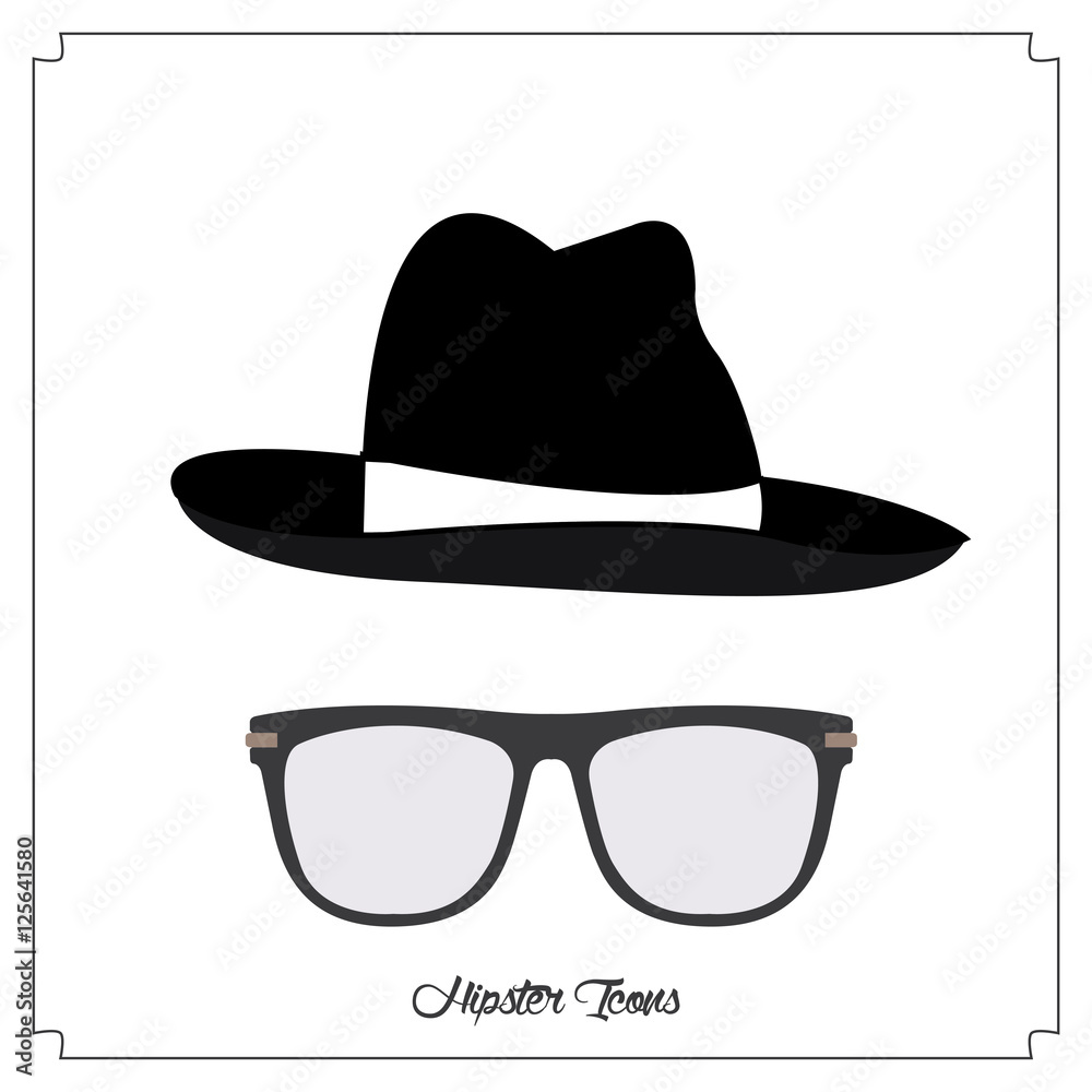 Isolated hipster icon Isolated hipster icon