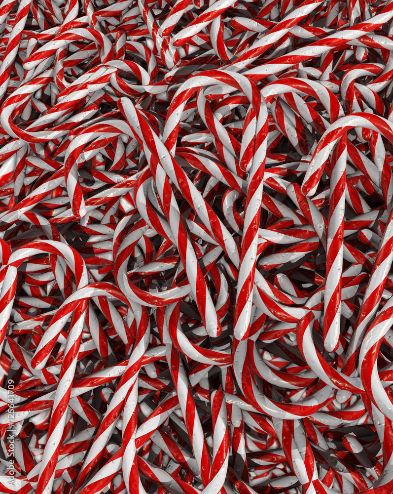 A pile of candy canes, Candy cane background