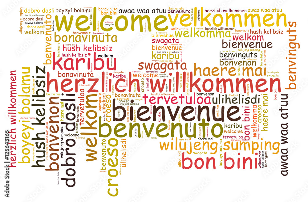 Fototapeta premium Welcome in different languages word cloud